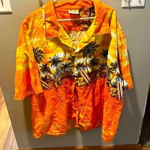Men’s orange Hawaiian shirt, size 7 XL made in‎ Hawaii